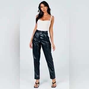 Princess Polly Women’s Black Faux Leather Love Club Pants / Size 6 / Brand NWT